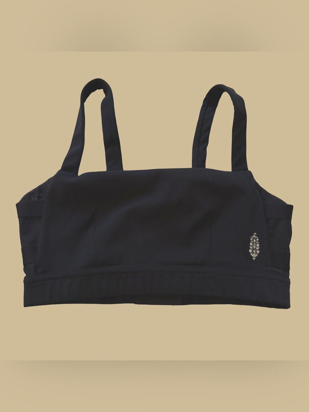 FP Movement Black Sports Bra Straps Cross Back Adjustable Band EUC